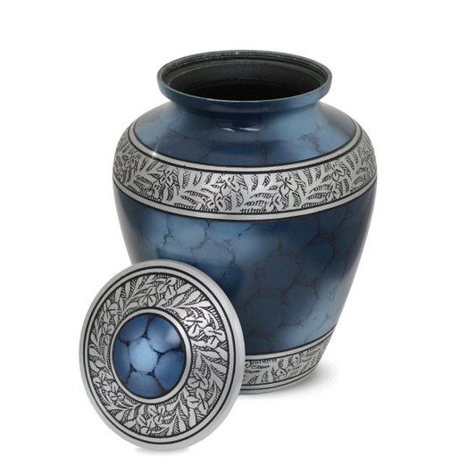 Blue Aluminum Urn